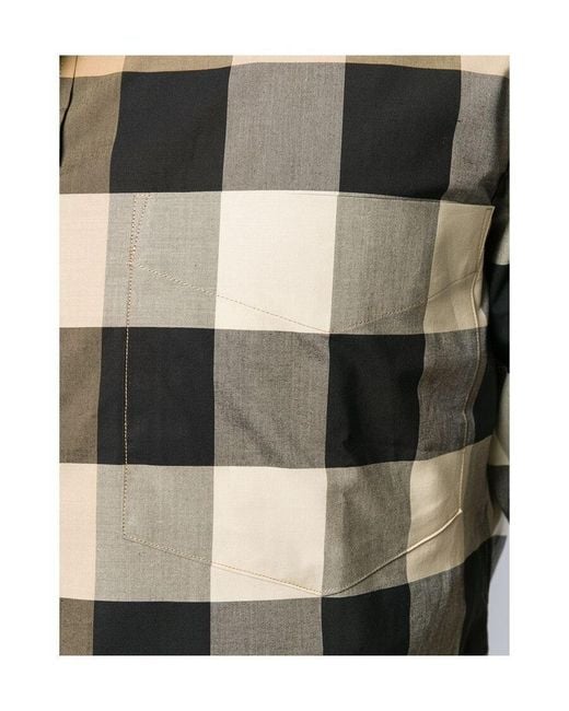 Burberry Brown Checked Button-Up Shirt for men