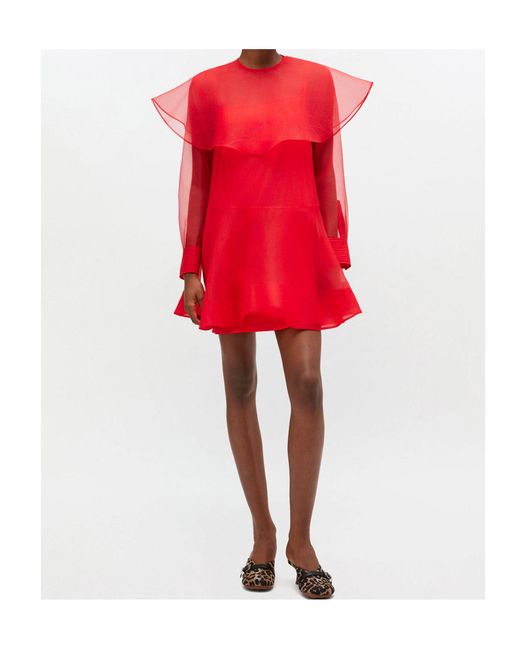 Ganni Red Round Neck Dress