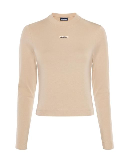 Jacquemus Natural Logo Patch Long-Sleeve Top