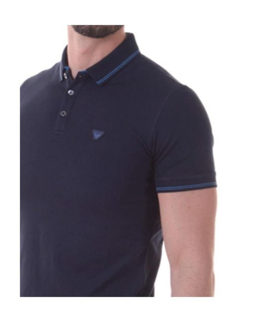 Armani Jeans Blue Logo Slim Polo Shirt for men