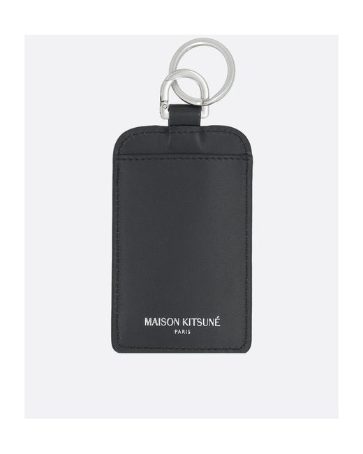 Maison Kitsuné Black Maison Kitsuné Fox Head Patch Card Holder for men