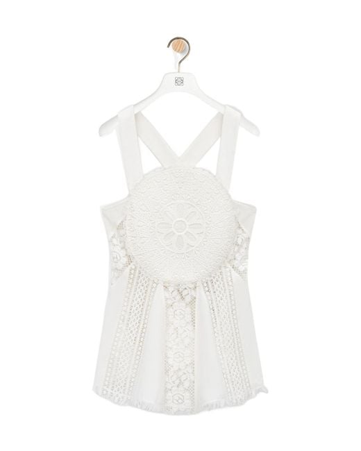 Loewe White Lace-Panel Blouse