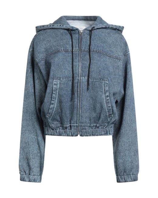 Rag & Bone Blue Denim Hooded Baseball Jacket
