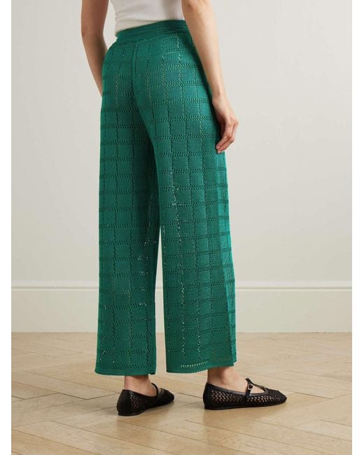 Calle Del Mar Green Casual Knitted Wide-Leg Pants