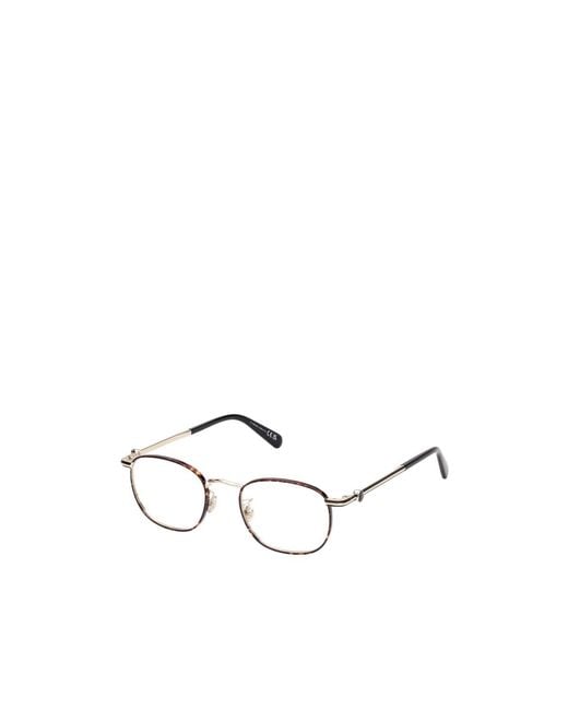 Moncler White Eyewear Oval Frame Glasses for men