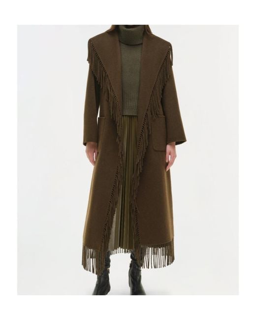 Jonathan Simkhai Green Carrie Fringe Coat