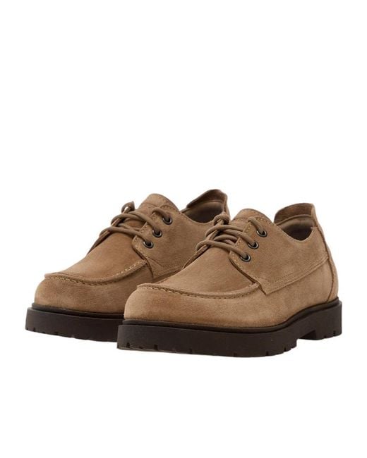 Birkenstock Brown Moc Toe Lace-Up Flat Shoes for men