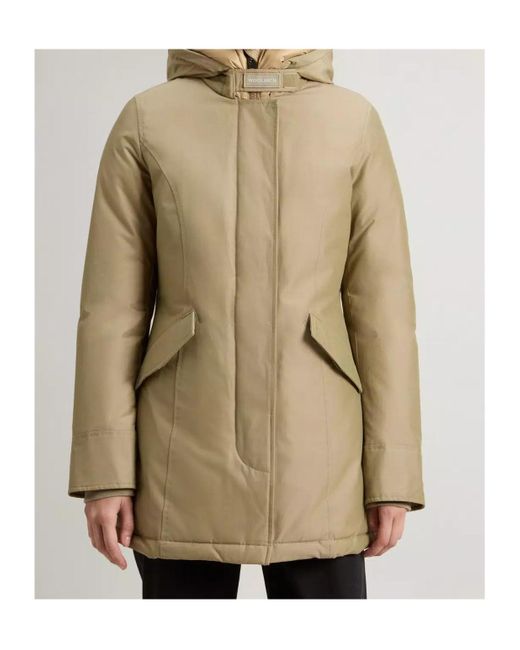Woolrich Natural Hooded Parka Coat