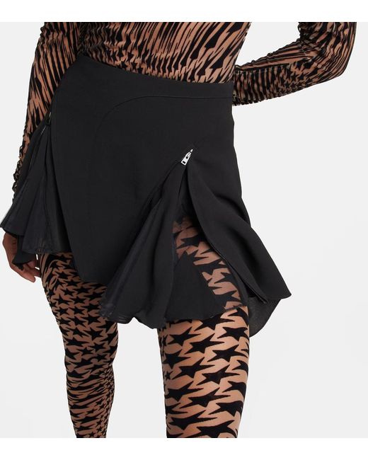 Mugler Black Asymmetric Mini Skirt