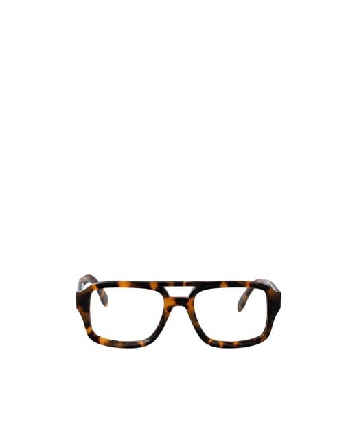 Palm Angels White Tortoiseshell-Effect Glasses for men