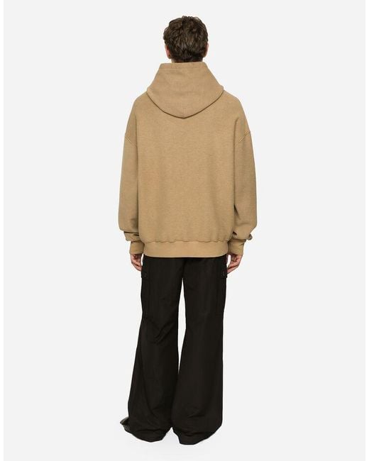 Dolce & Gabbana Natural Logo Printed Drawstring Hoodie for men