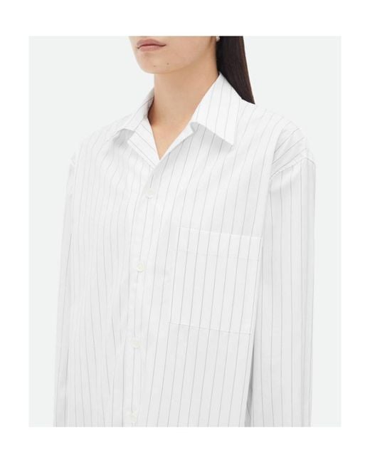 Bottega Veneta White Pinstripe Shirt