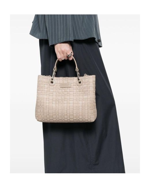 Emporio Armani Natural Woven Tote Bag