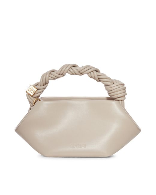 Ganni Metallic Bou Mini Braided Handbag