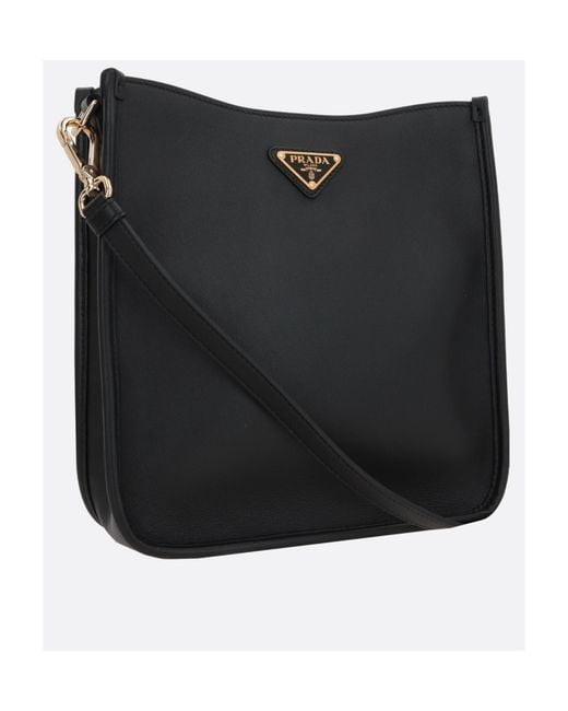 Prada Black Triangle-Logo Crossbody Bag
