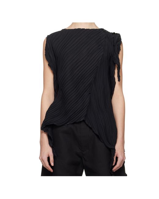 Issey Miyake Black Wrinkled And Twisted