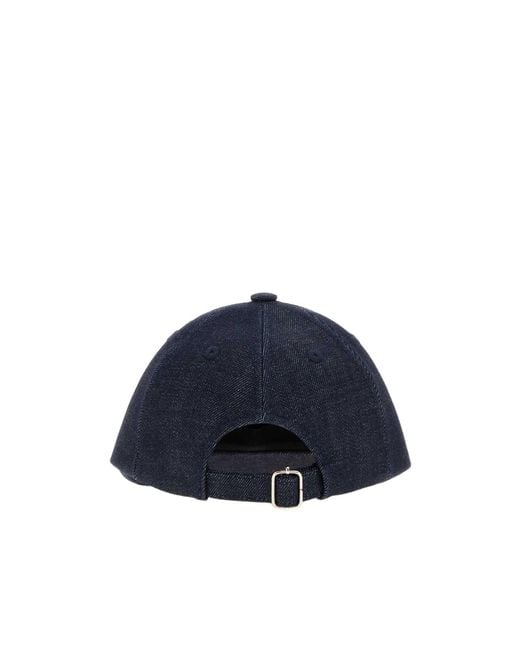 A.P.C. Blue Rabbit Denim Baseball Cap for men