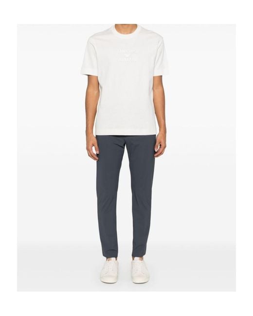Emporio Armani White Rubberised-Logo T-Shirt for men