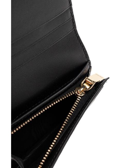 McQueen Black Logo Printed Compact Wallet