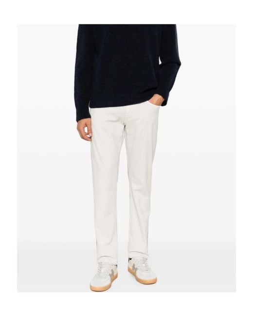 Tramarossa White Casual Trousers With Belt Loops for men