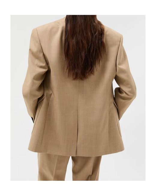 Versace Natural Single-Breasted Blazer