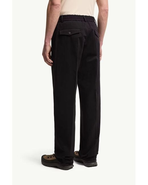 Moncler Black Tailored Cotton Pants for men