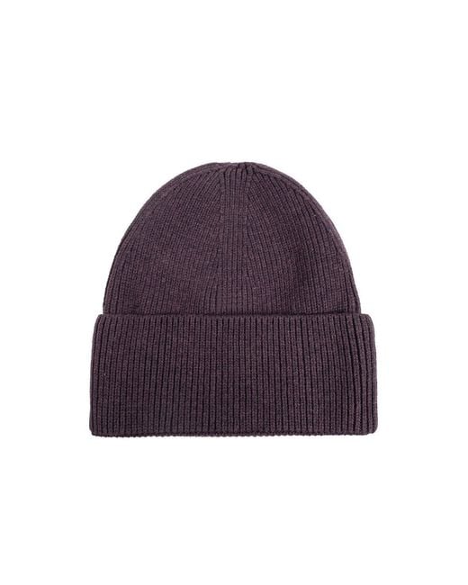 Versace Jeans Purple Couture Logo Patch Knitted Beanie for men