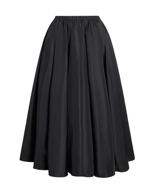 Patou Black Elasticated-Waist Midi Skirt
