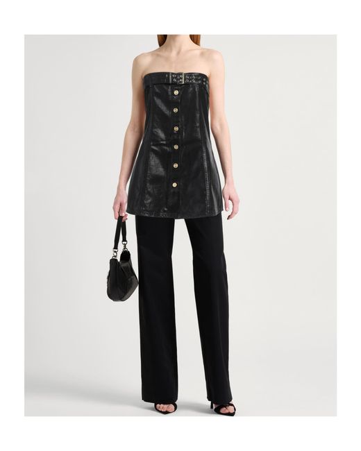 Ganni Black Off-The-Shoulder Tank Top