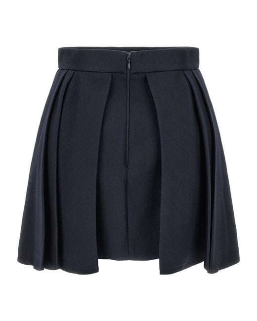 Elisabetta Franchi Blue Cool Wool Miniskirt