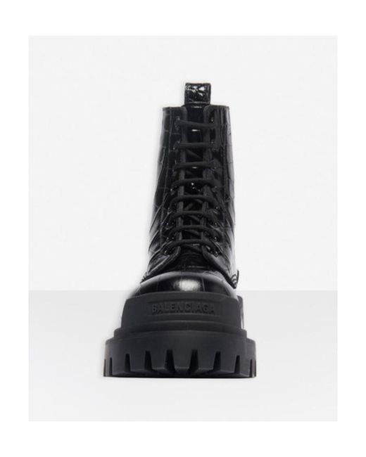 Balenciaga Black Stivaletti Strike 20 Mm Lace-Up Da Donna