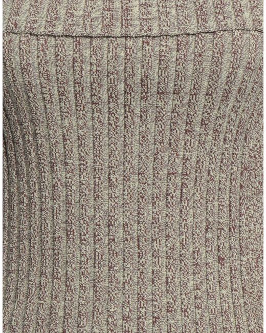 Ganni Gray Knitted Off-Shoulder Top