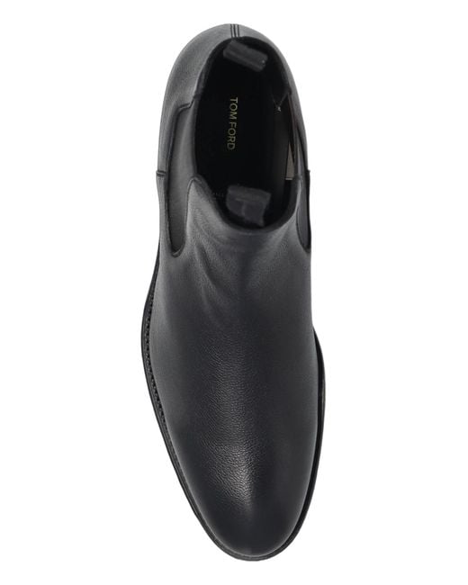 Tom Ford Black Solid Color Boots for men