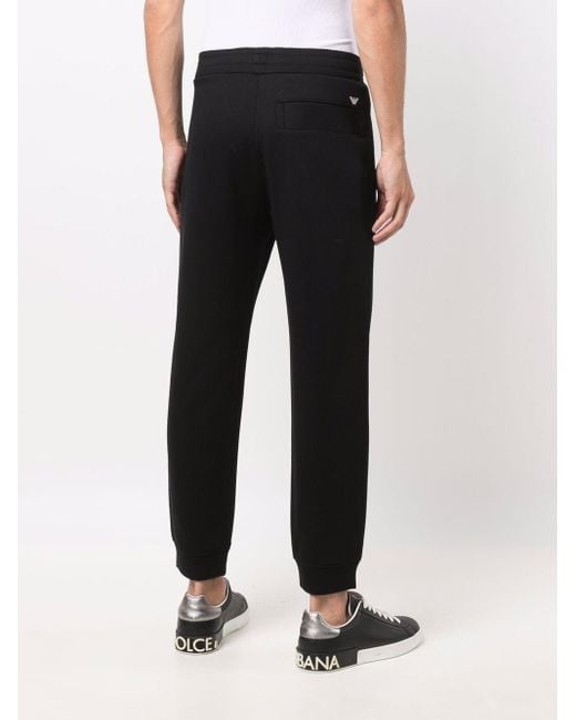 Emporio Armani Black Logo Detailed Sweatpants for men