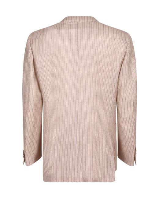 Lardini Pink Textured Stripe Two-Button Blazer for men