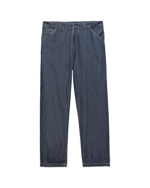 Prada Blue Chambray Triangle-Logo Denim Jeans for men