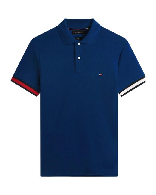 Tommy Hilfiger Blue Logo Short Sleeve Polo Shirt for men