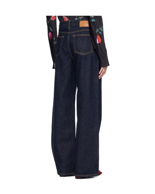 Ganni Blue Izey Straight Leg Jeans