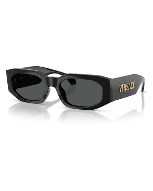 Versace Black Geometric-Frame Sunglasses for men