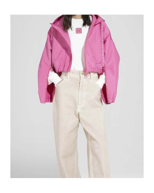 Khrisjoy Pink Drawstring Hooded Jacket