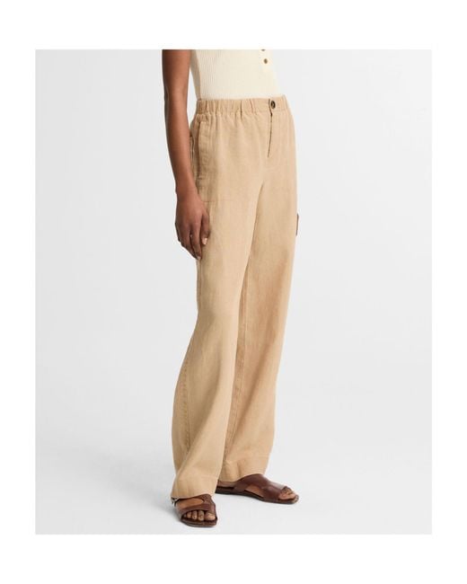 Vince Natural Elastic Waist Casual Pants