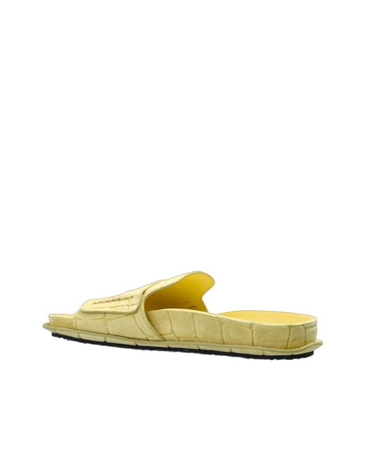Jacquemus Yellow Embossed Slip-On Slides