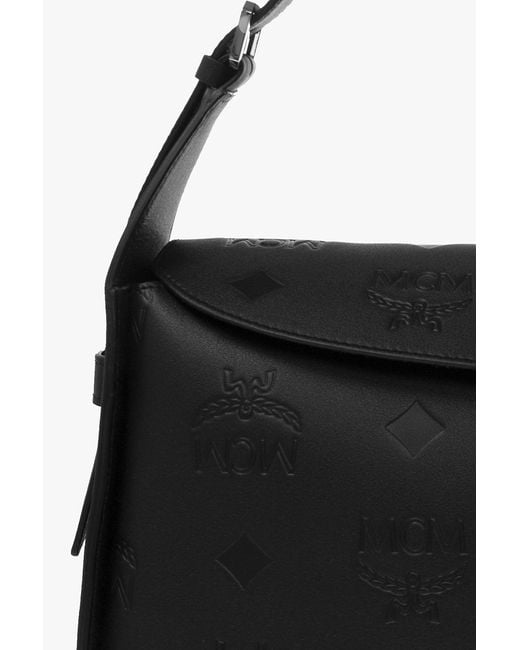MCM Black Large Aren Hobo Leather Tote Bag
