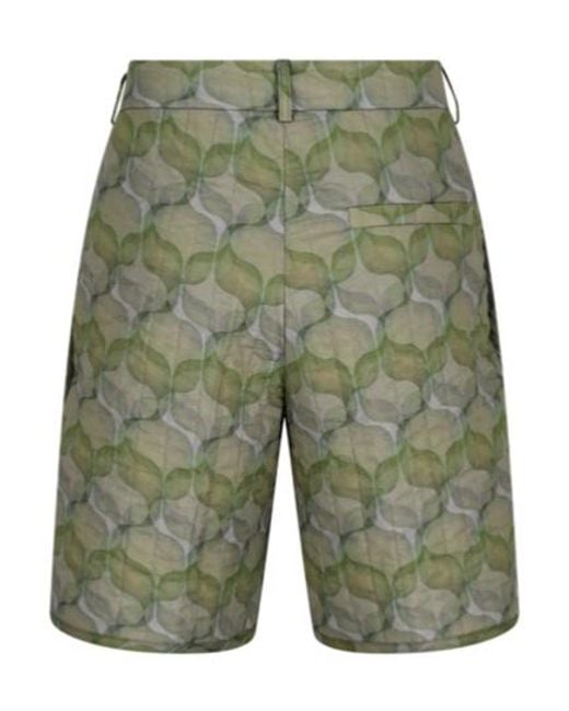 Dries Van Noten Green Belt-Loop Shorts for men