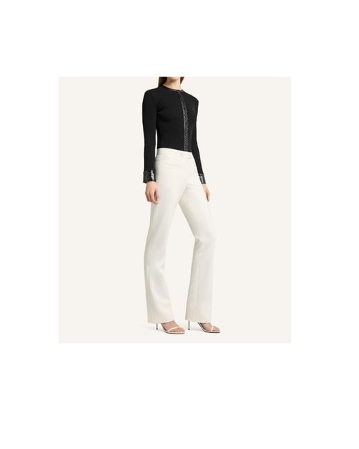 Courreges Black Courrèges Ribbed Eco Leather-Trim Cardigan
