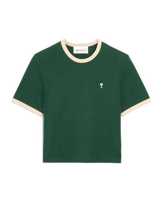 AMI Green Ami Ami De Coeur Long Sleeve Crewneck T-Shirt for men