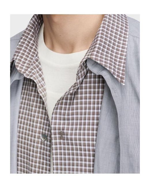 Maison Margiela Gray Double Layer Cotton Shirt for men