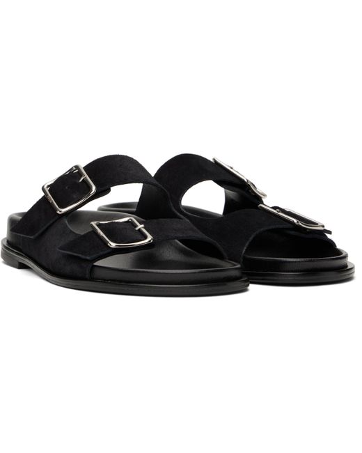 Aeyde Black Meena Leather Sandals
