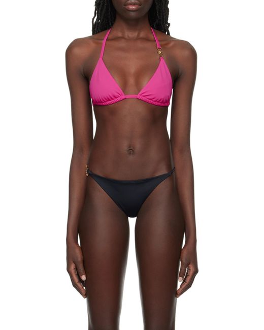 Versace Pink Logo Bikini Top