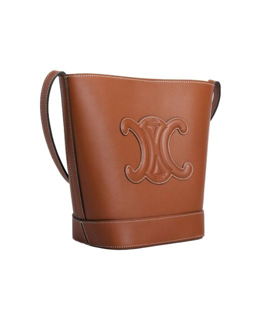Céline Brown Small Bucket Cuir Triomphe